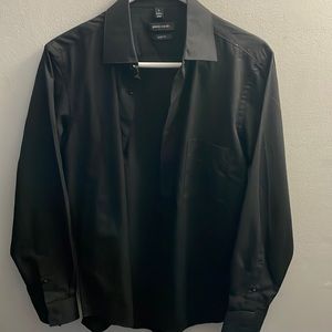 All black slim fit, Pierre Cardin button up dress shirt